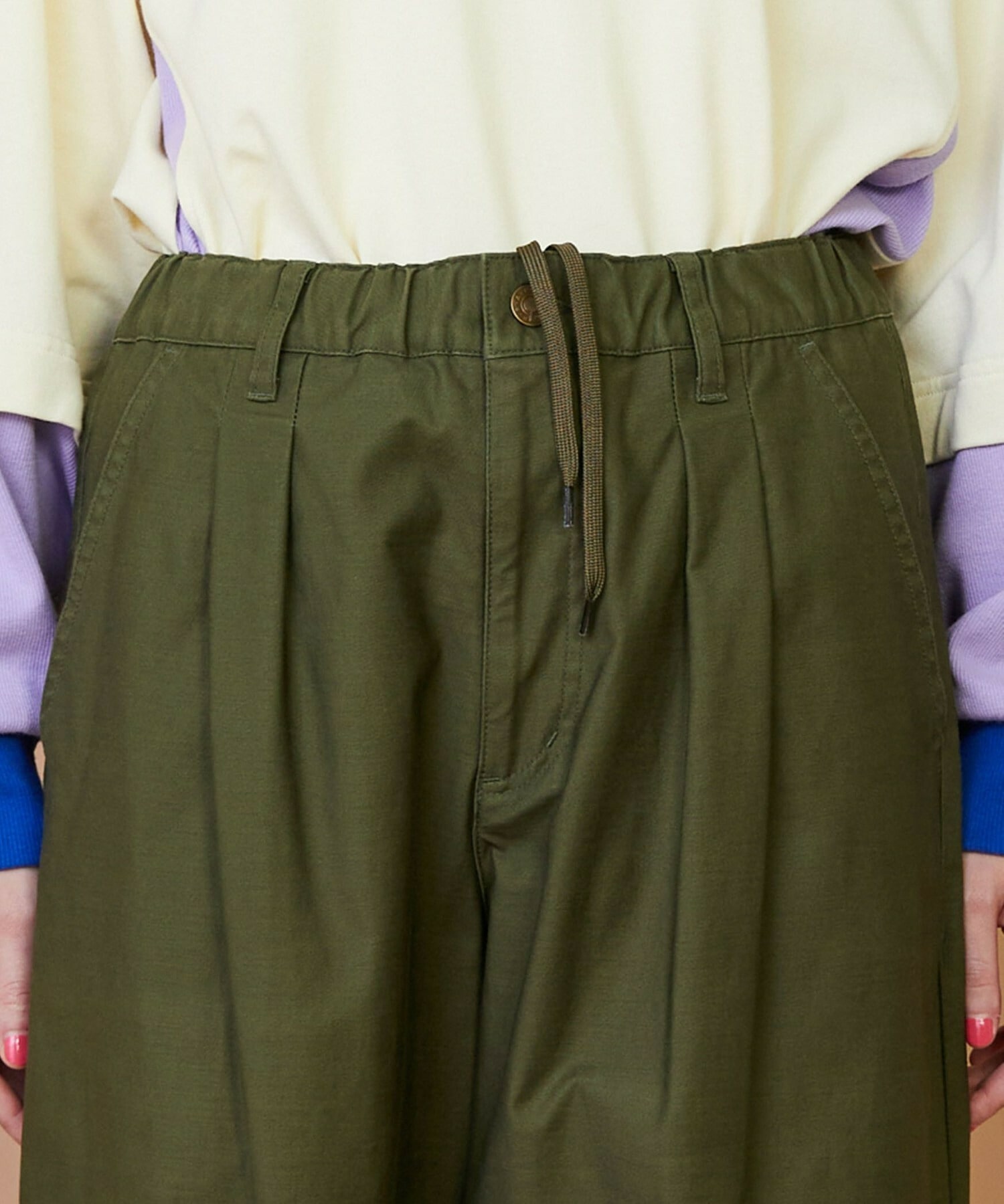 【FRAPBOIS】バックサテン パンツ 詳細画像 グリーン 5