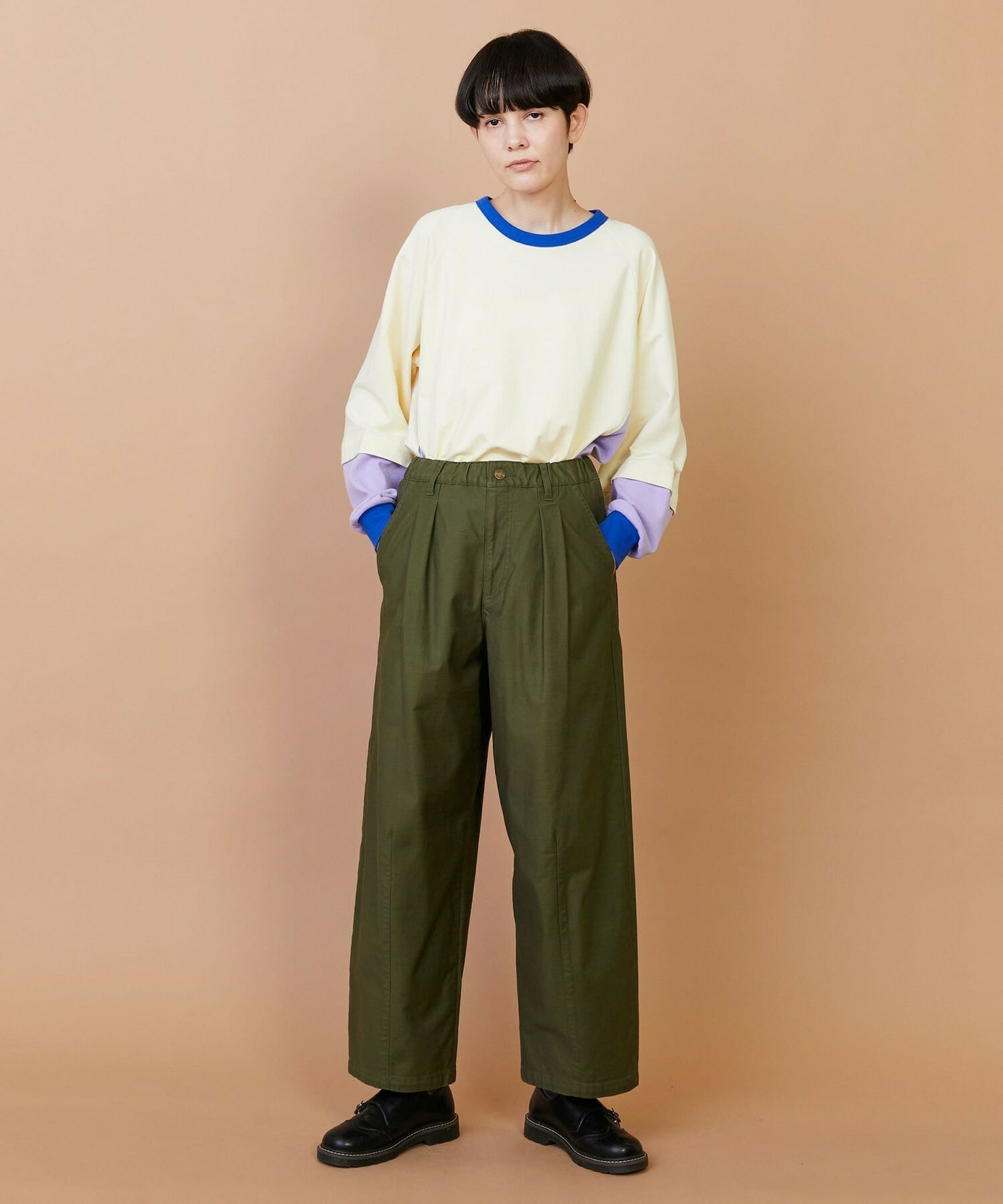 【FRAPBOIS】バックサテン パンツ 詳細画像 グリーン 7