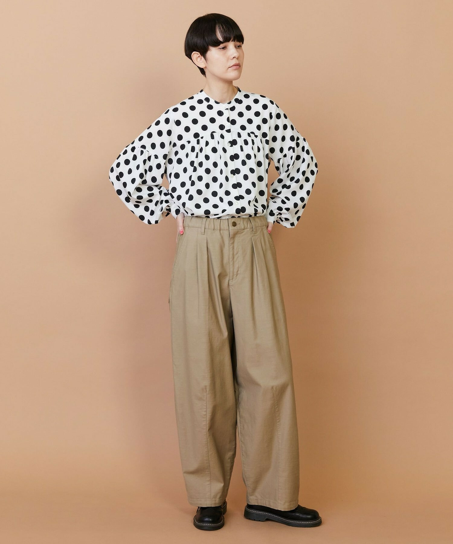 【FRAPBOIS】バックサテン パンツ 詳細画像 グリーン 8