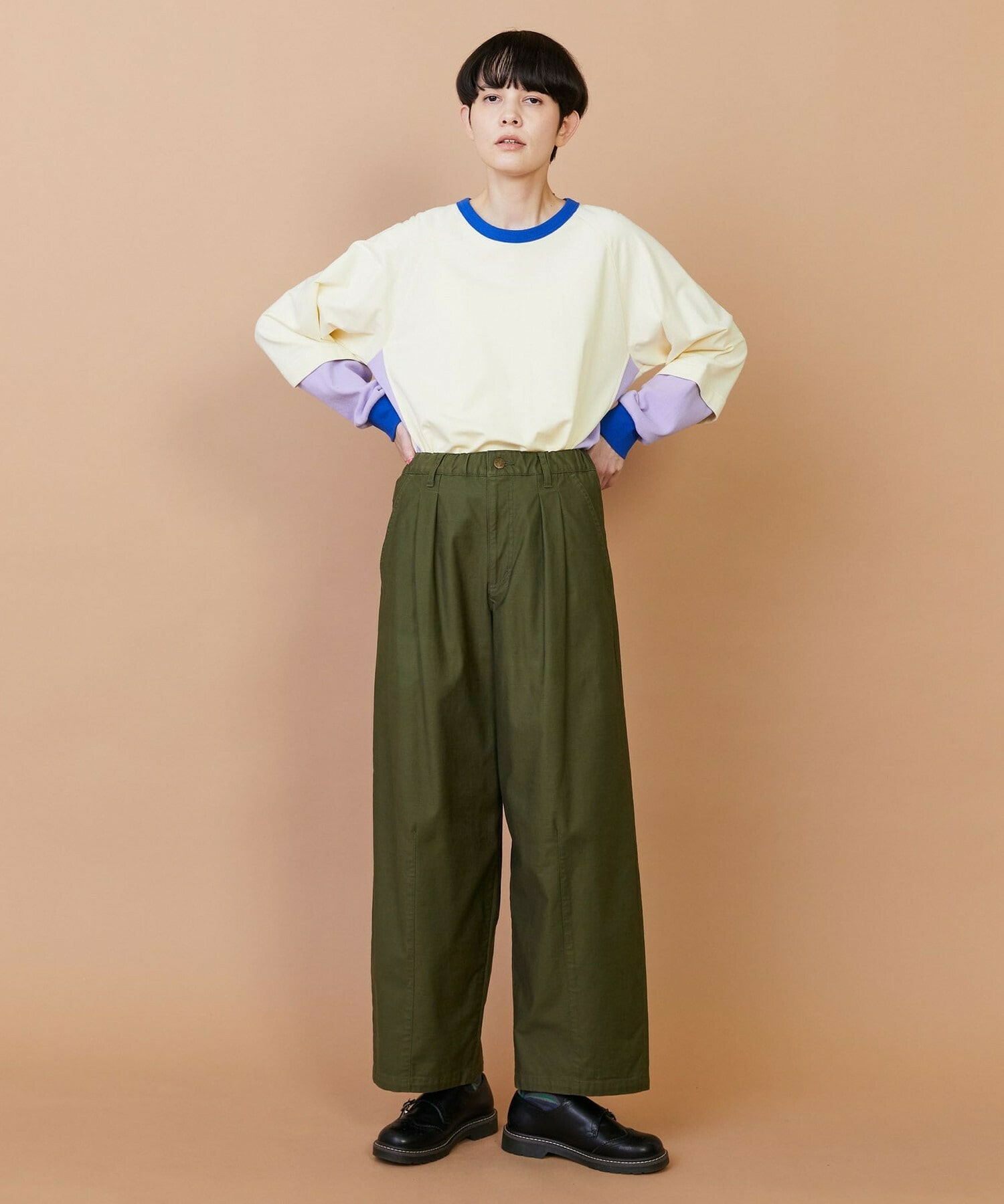 【FRAPBOIS】バックサテン パンツ 詳細画像 グリーン 9