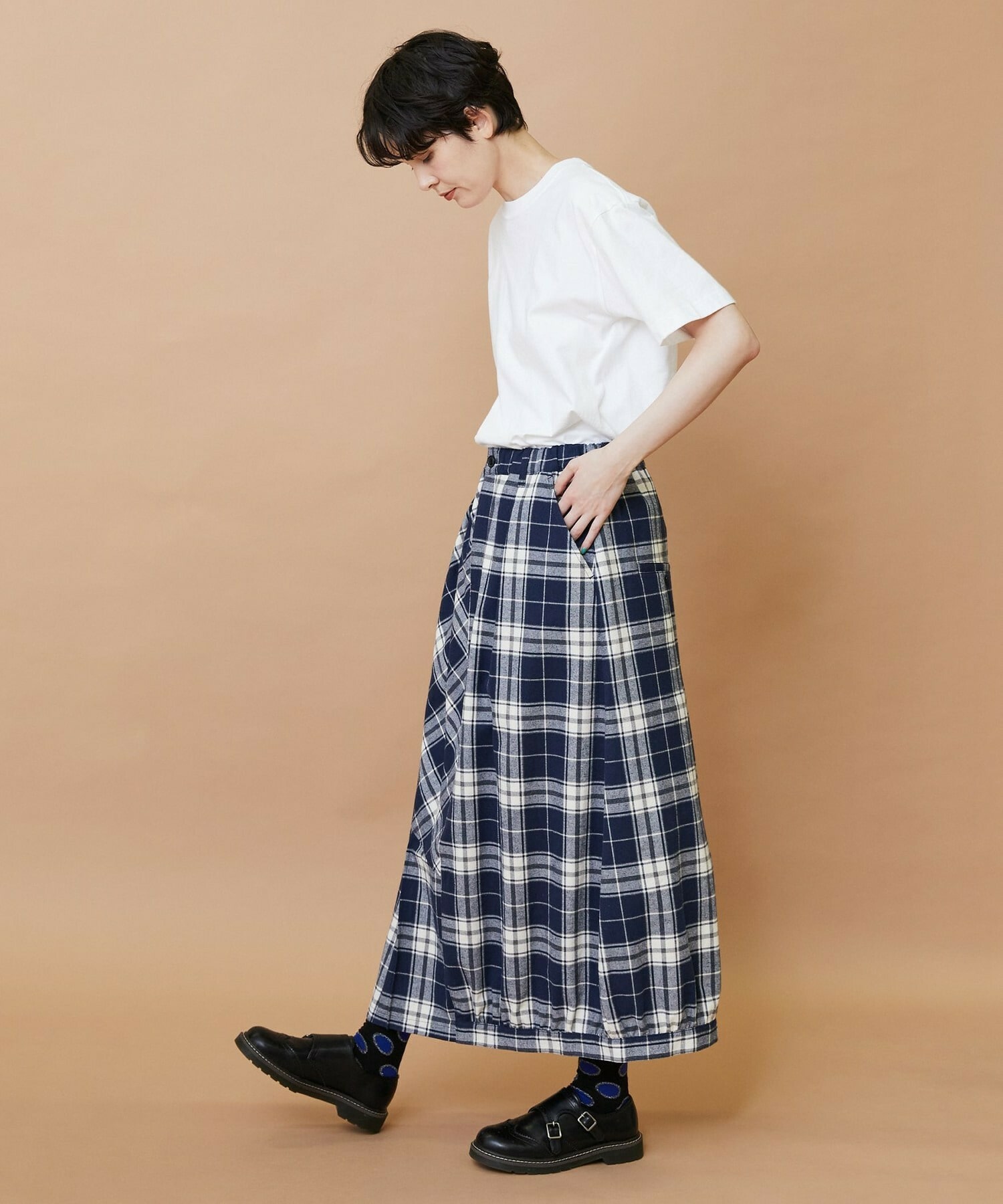 【FRAPBOIS】チェックパッチスカート 詳細画像 ブラウン 12