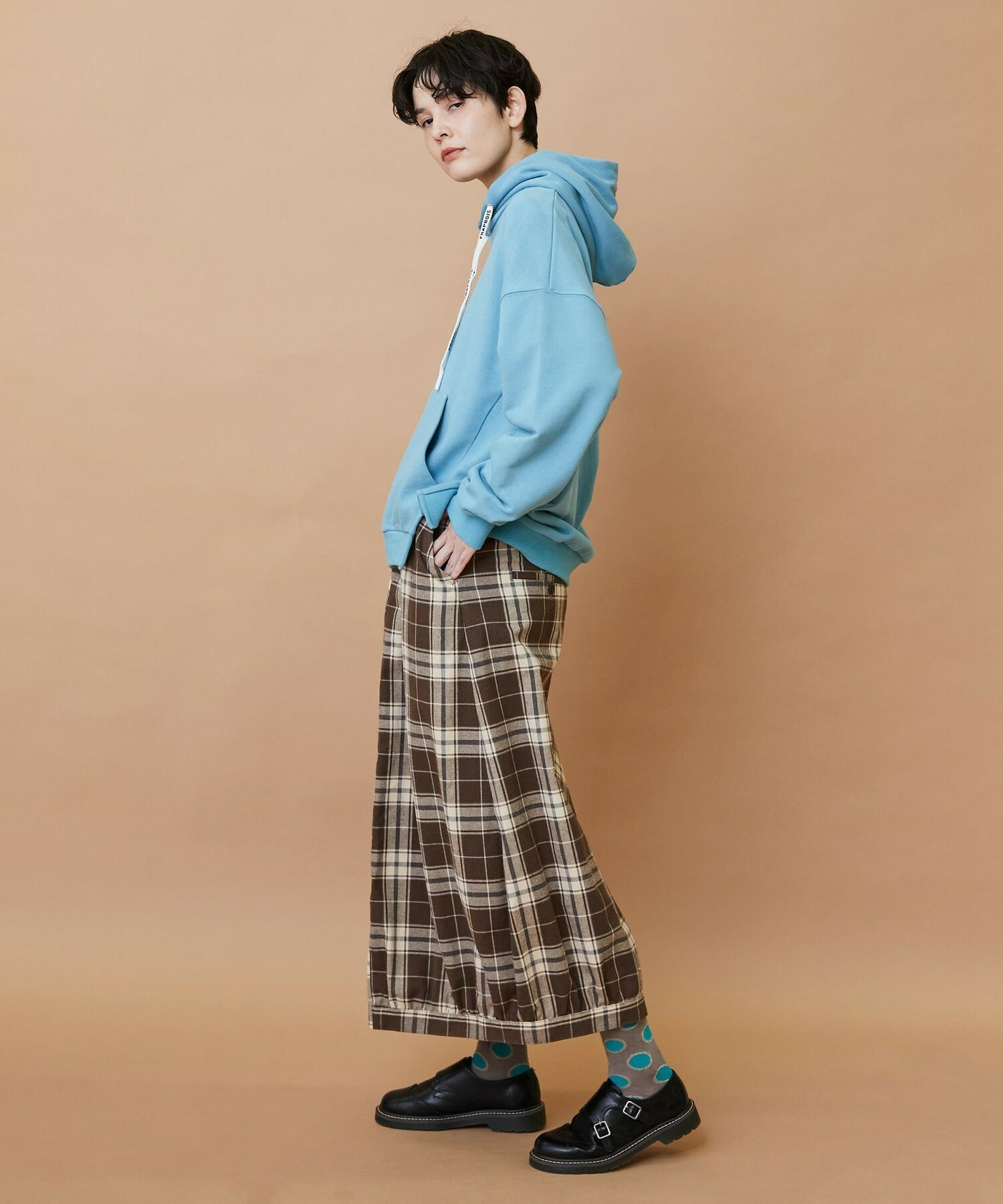 【FRAPBOIS】チェックパッチスカート 詳細画像 ブラウン 18