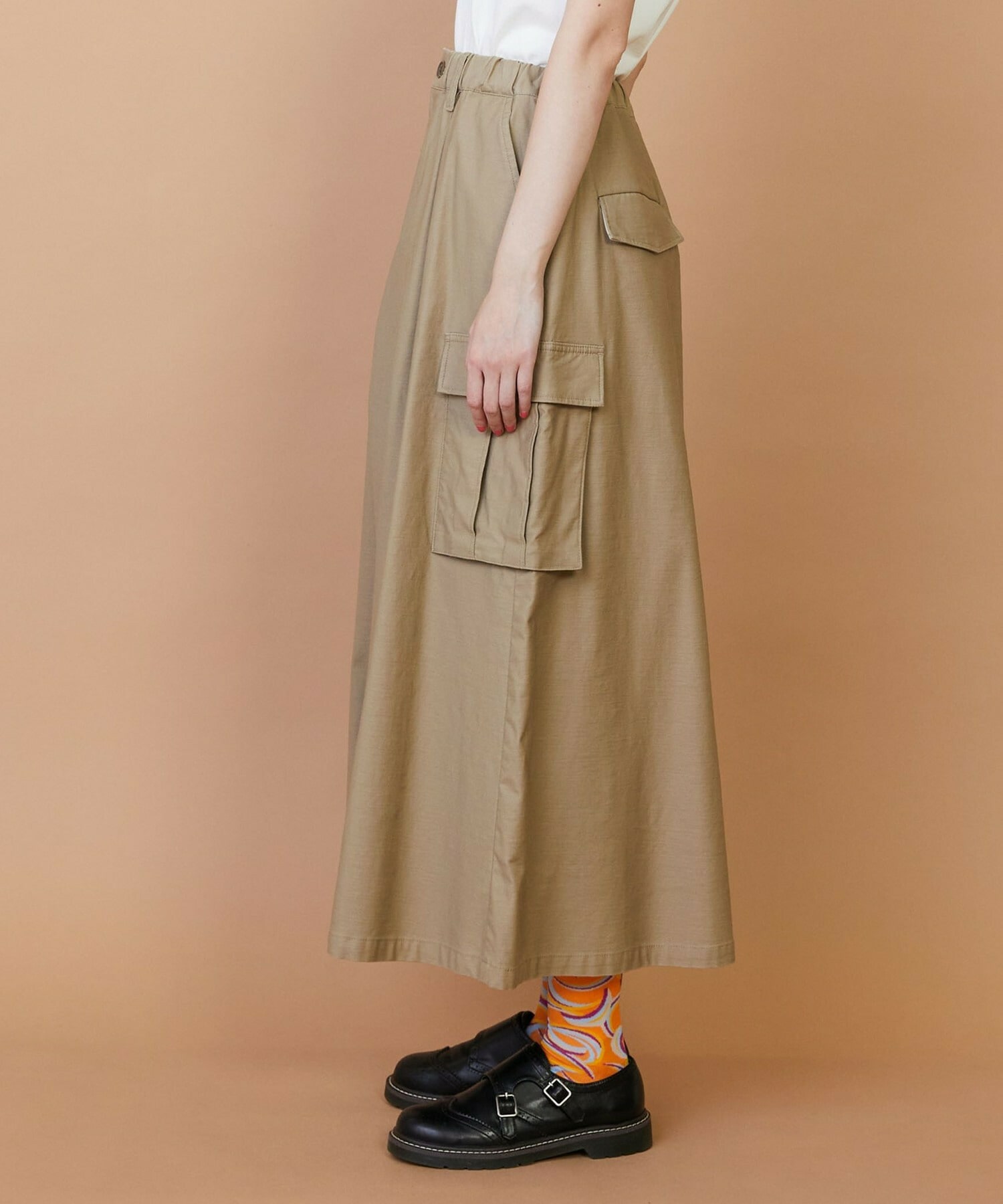 【FRAPBOIS】バックサテン スカート 詳細画像 グリーン 1