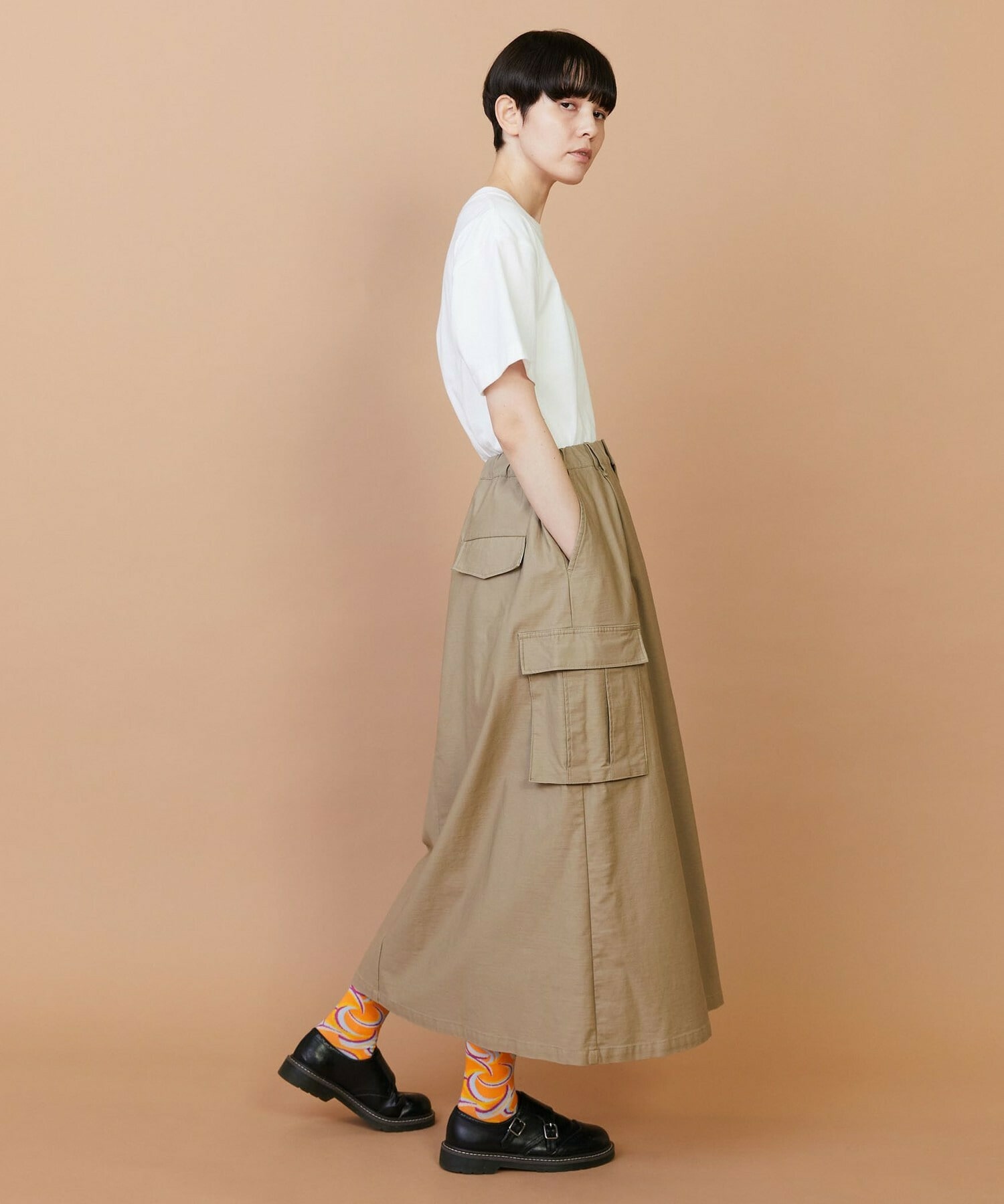 【FRAPBOIS】バックサテン スカート 詳細画像 グリーン 10