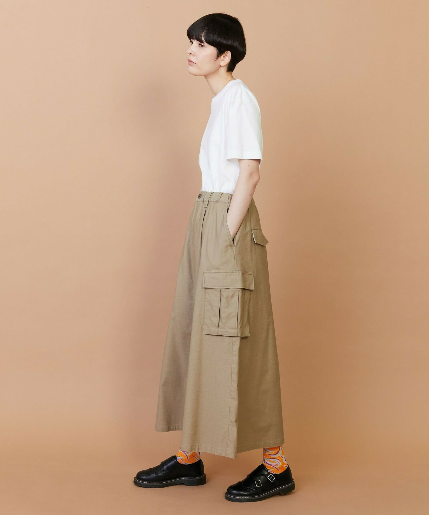 【FRAPBOIS】バックサテン スカート 詳細画像 グリーン 8