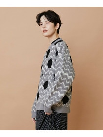 【FRAPBOIS】ウェーブドット ジャガードニット 詳細画像 グレー 11