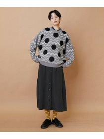 【FRAPBOIS】ウェーブドット ジャガードニット 詳細画像 グレー 13