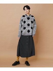 【FRAPBOIS】ウェーブドット ジャガードニット 詳細画像 グレー 17