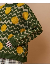 【FRAPBOIS】ウェーブドット ジャガードニット 詳細画像 グレー 3