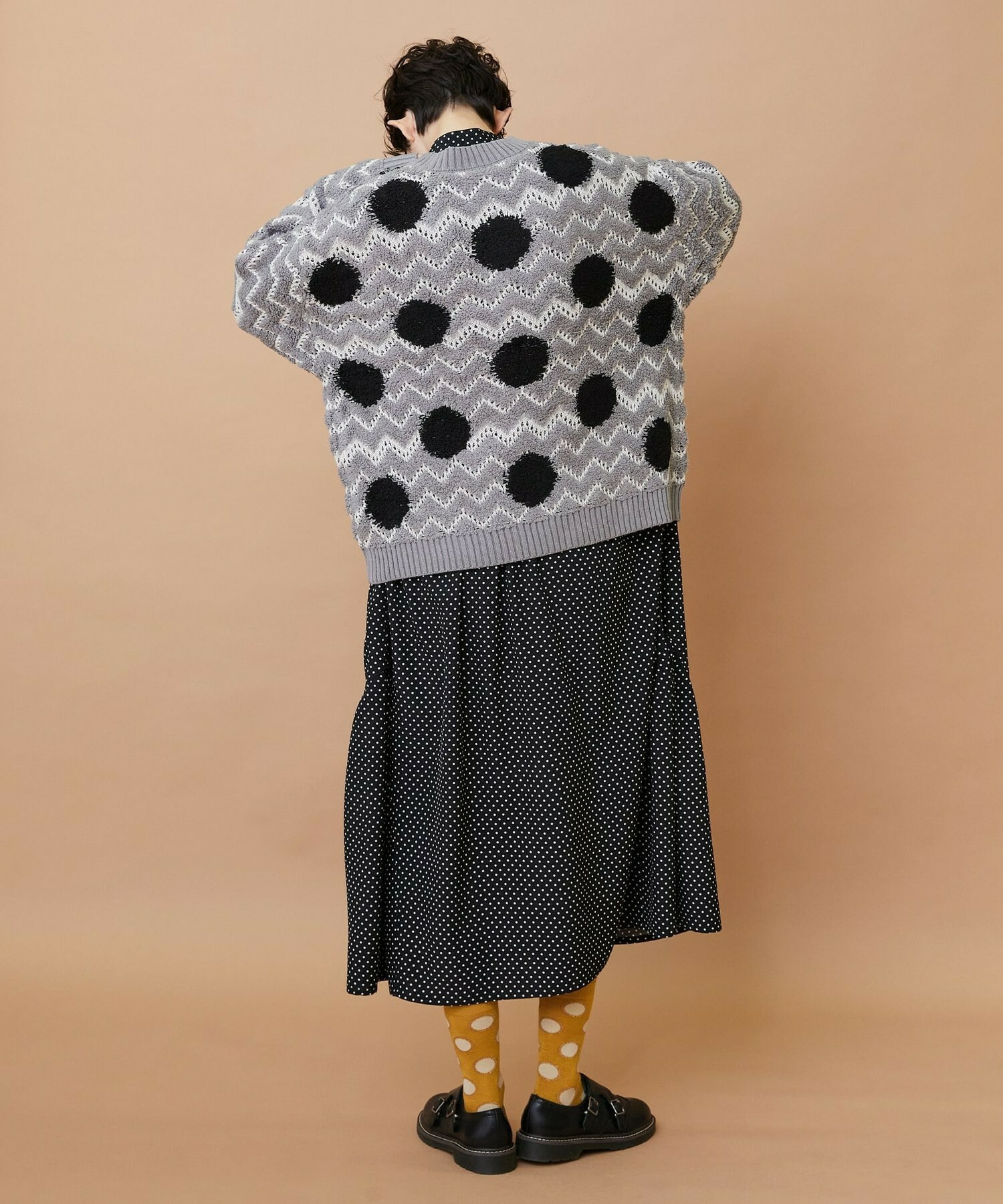 【FRAPBOIS】ウェーブドット ジャガードニット 詳細画像 グレー 15