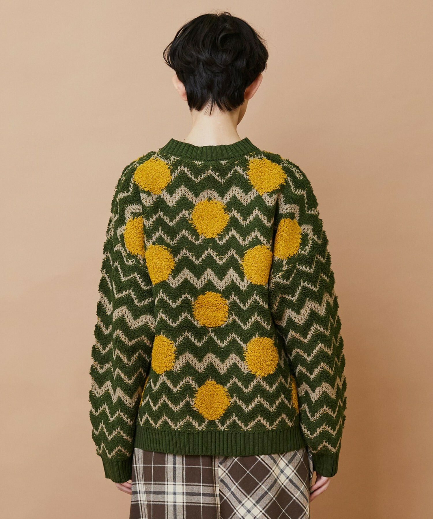 【FRAPBOIS】ウェーブドット ジャガードニット 詳細画像 グレー 2