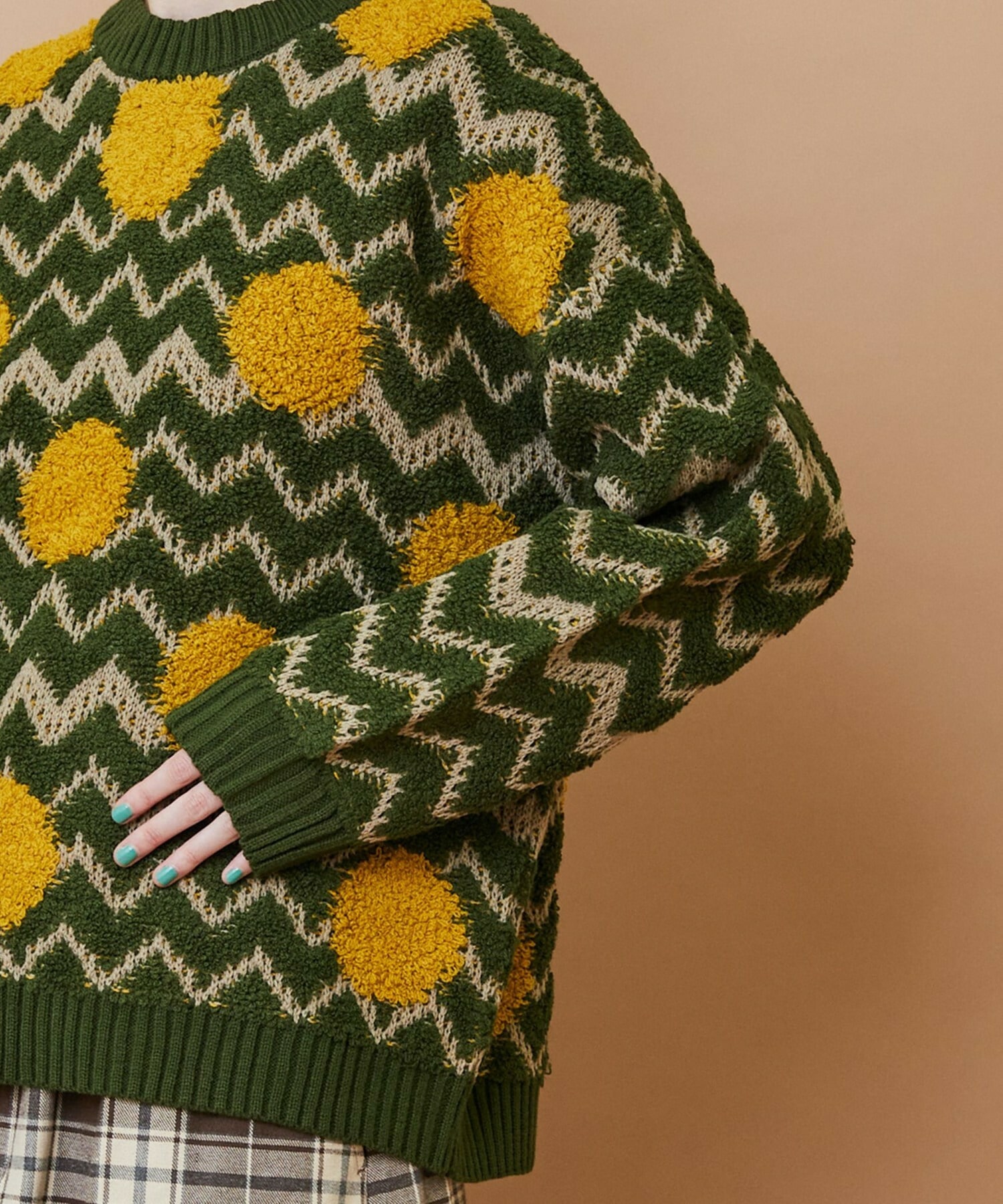 【FRAPBOIS】ウェーブドット ジャガードニット 詳細画像 グレー 3