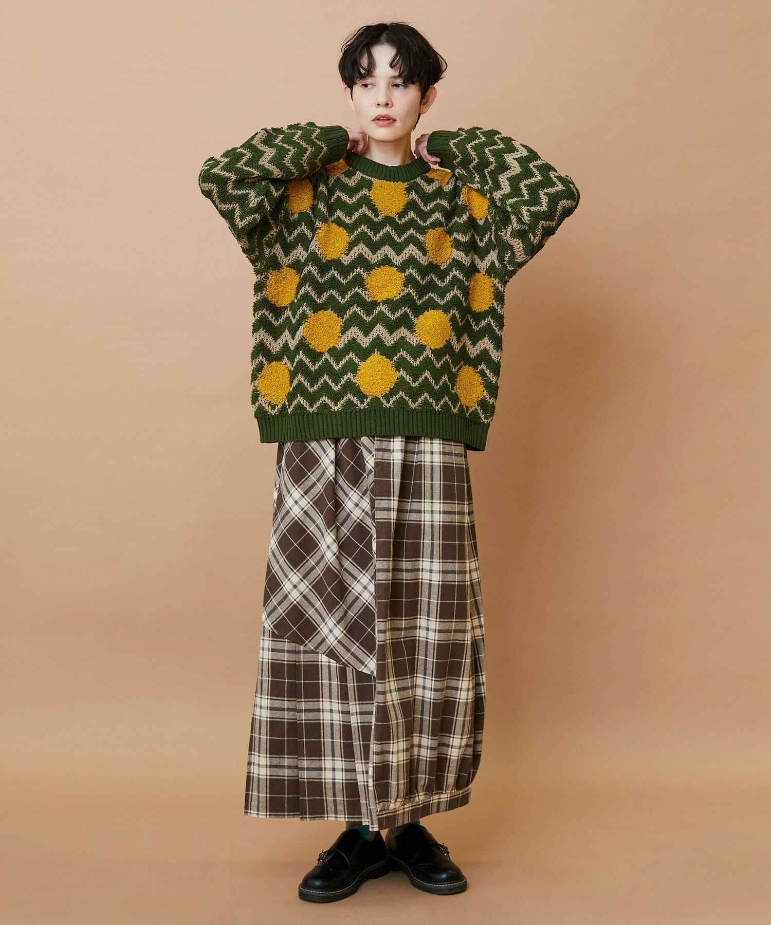 【FRAPBOIS】ウェーブドット ジャガードニット 詳細画像 グレー 6