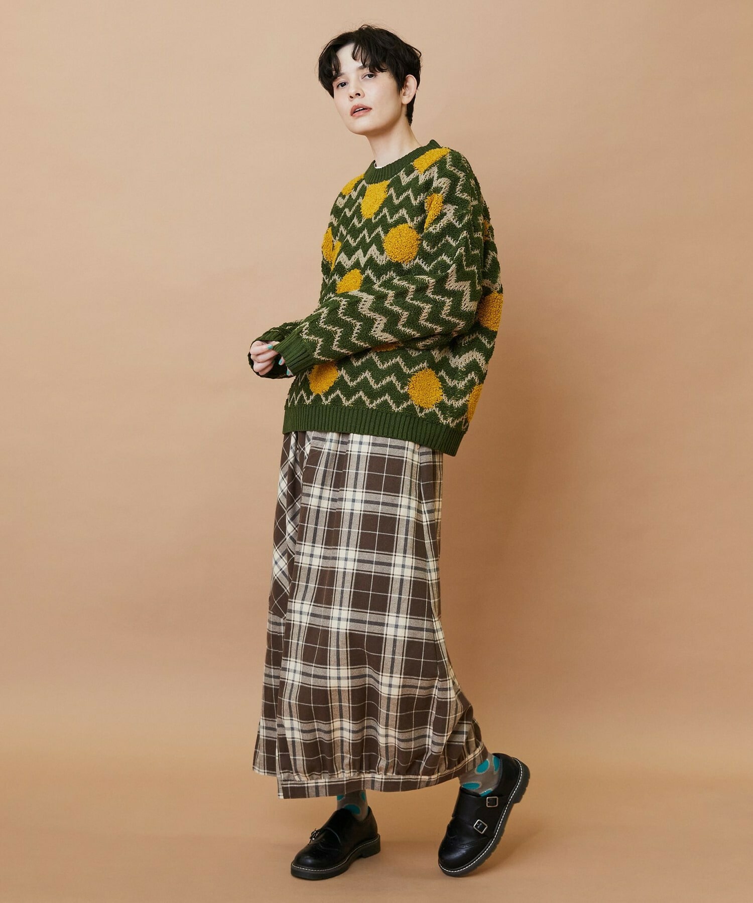 【FRAPBOIS】ウェーブドット ジャガードニット 詳細画像 グレー 7