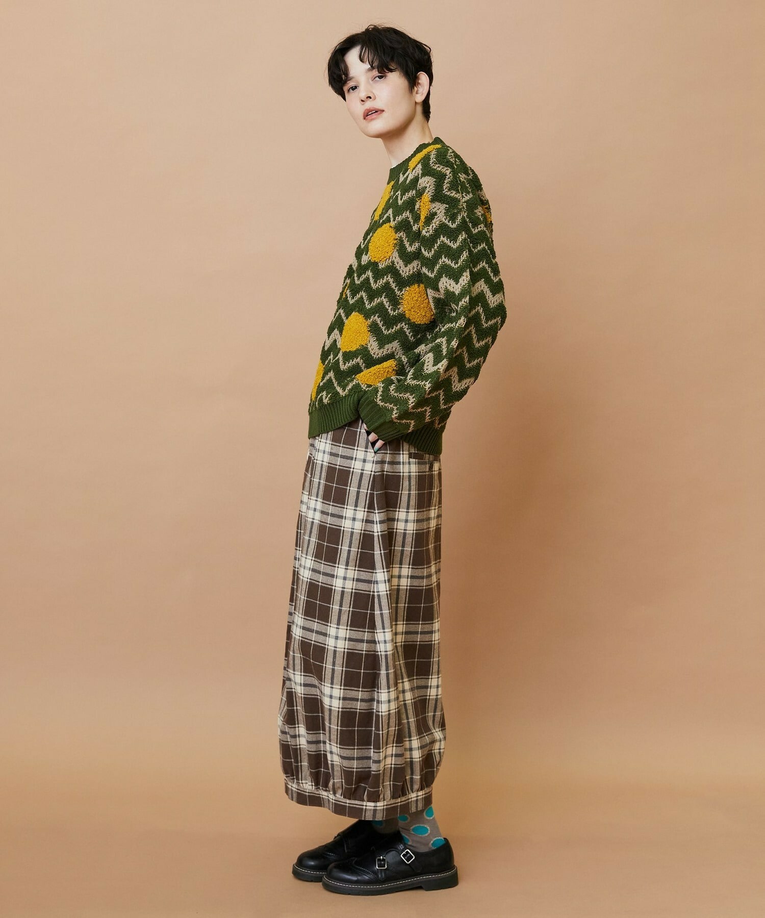 【FRAPBOIS】ウェーブドット ジャガードニット 詳細画像 グレー 8