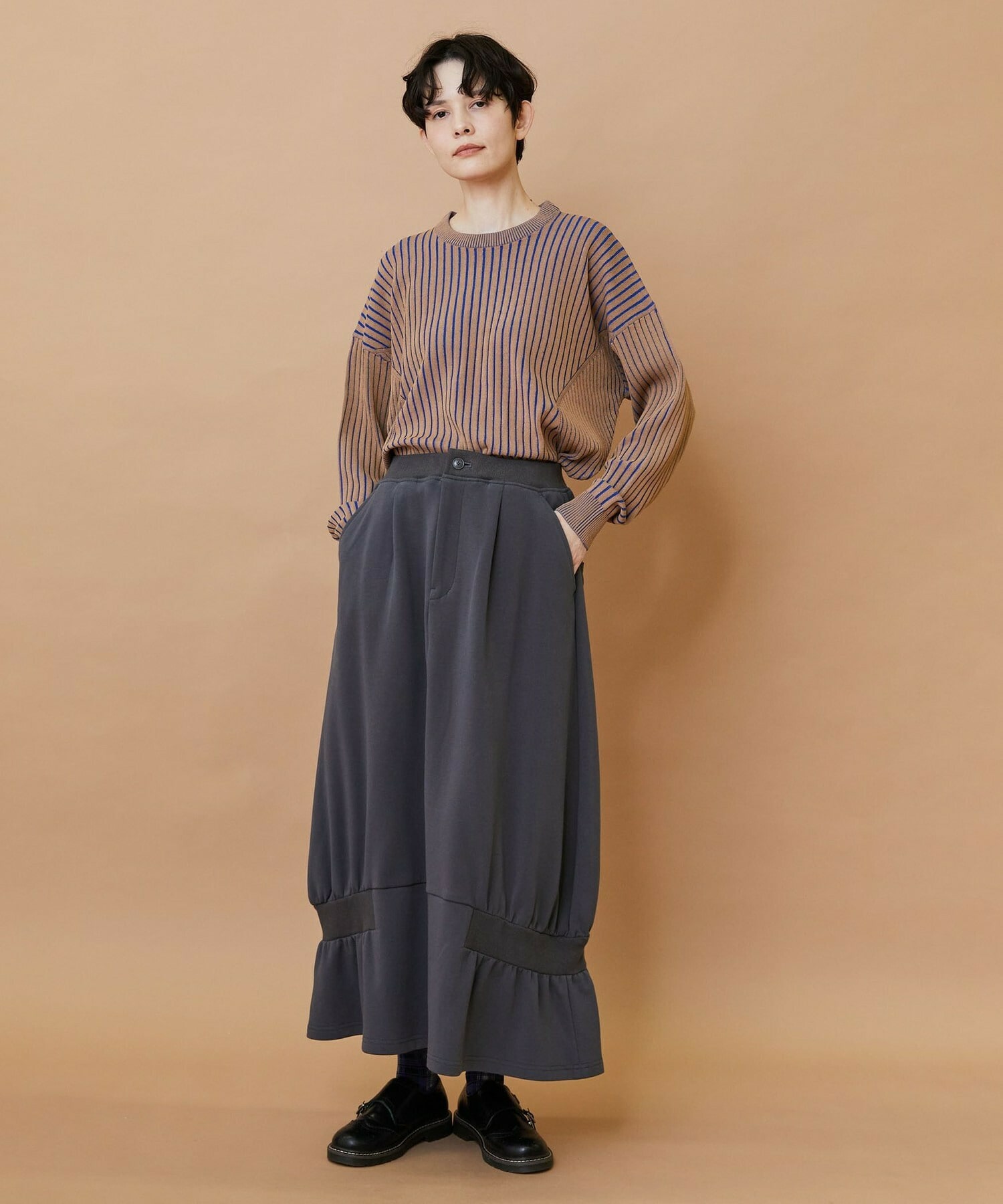 【FRAPBOIS】プレーティンニット プルオーバー 詳細画像 チャコールグレー 11