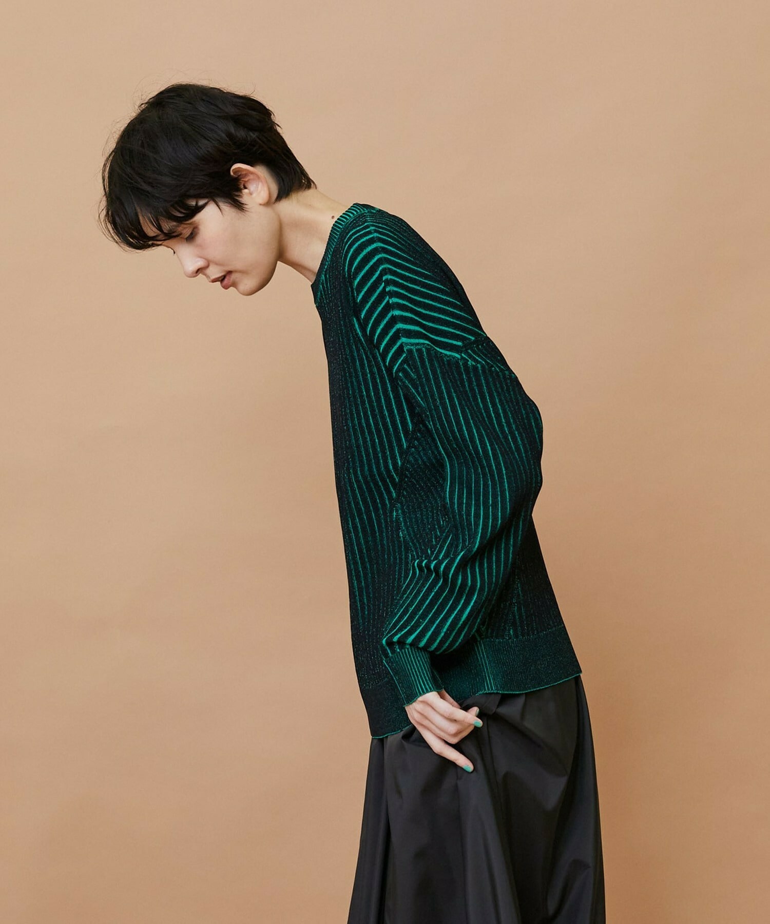 【FRAPBOIS】プレーティンニット プルオーバー 詳細画像 チャコールグレー 13