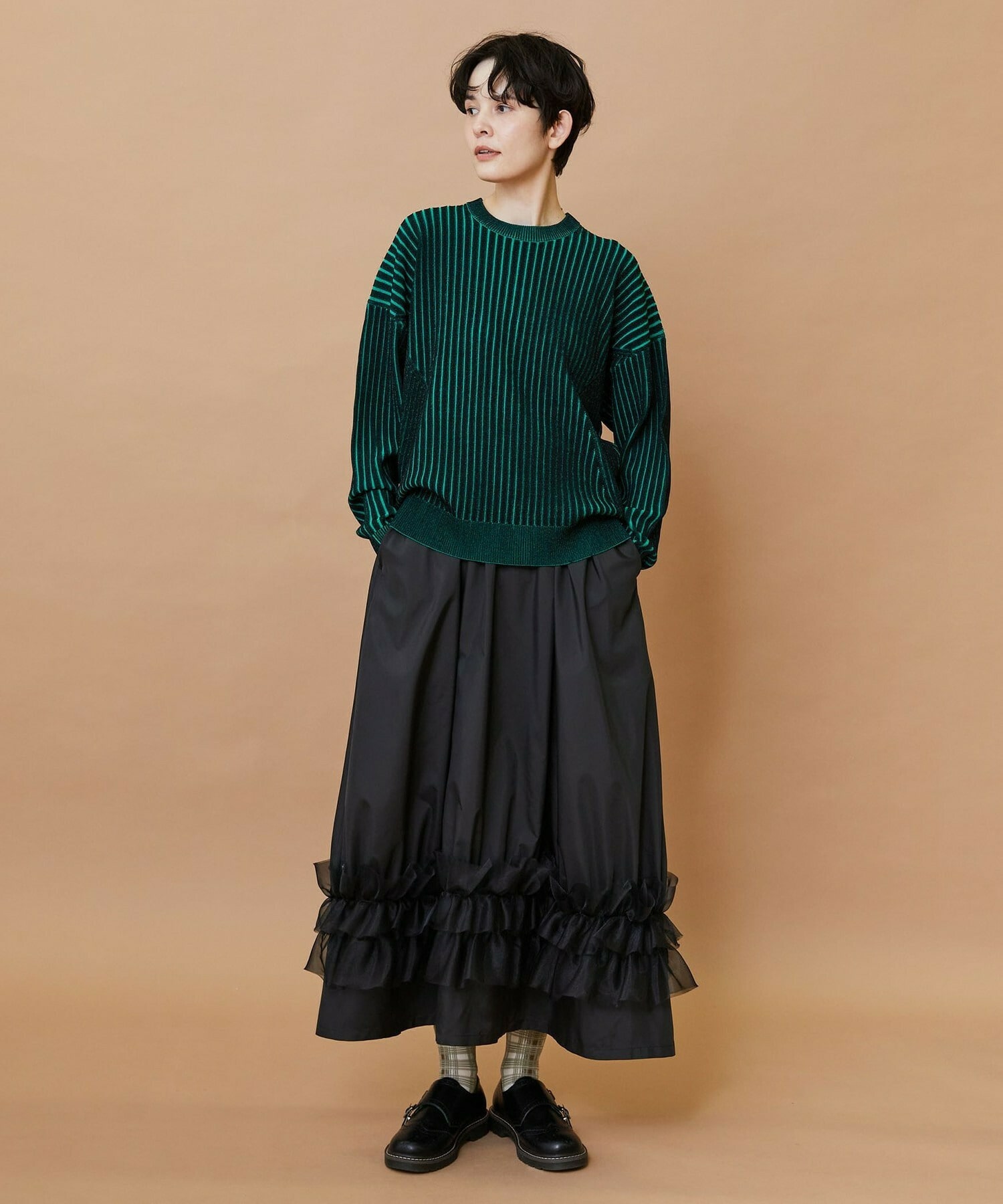 【FRAPBOIS】プレーティンニット プルオーバー 詳細画像 チャコールグレー 15