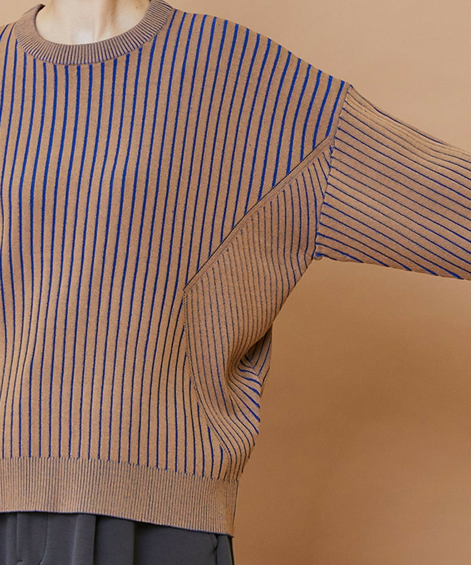 【FRAPBOIS】プレーティンニット プルオーバー 詳細画像 チャコールグレー 4