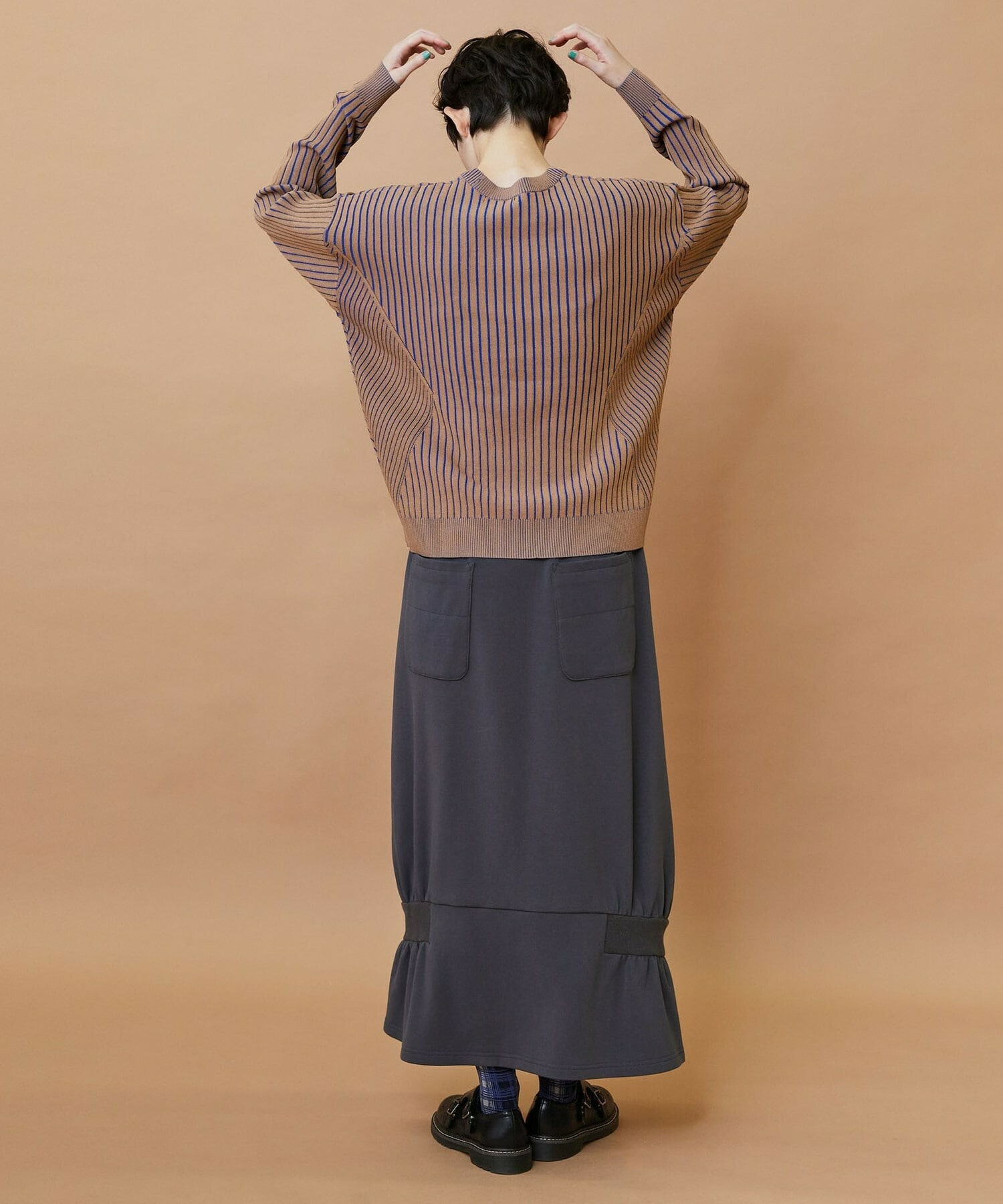 【FRAPBOIS】プレーティンニット プルオーバー 詳細画像 チャコールグレー 7