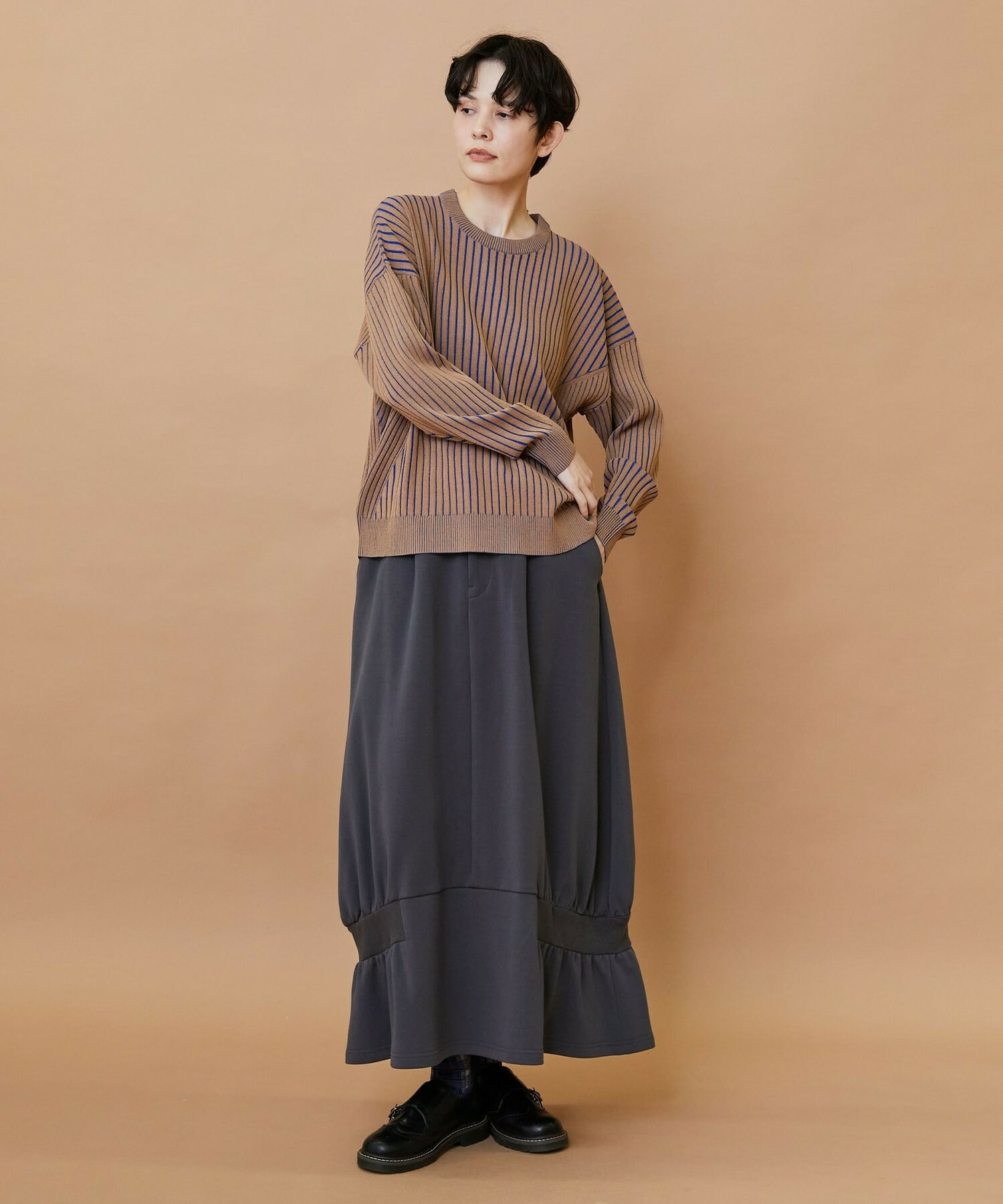 【FRAPBOIS】プレーティンニット プルオーバー 詳細画像 チャコールグレー 9