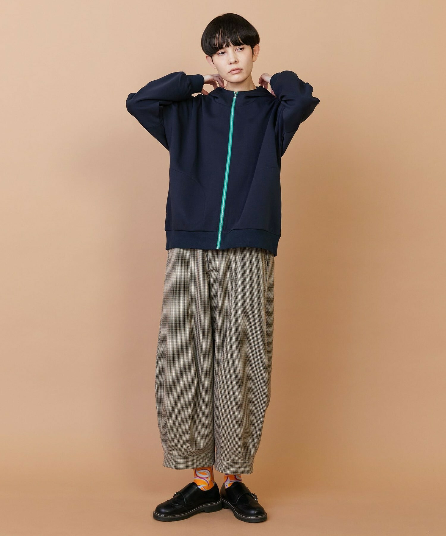 【FRAPBOIS】ライトスウェット ジップアップパーカー 詳細画像 ネイビー 16