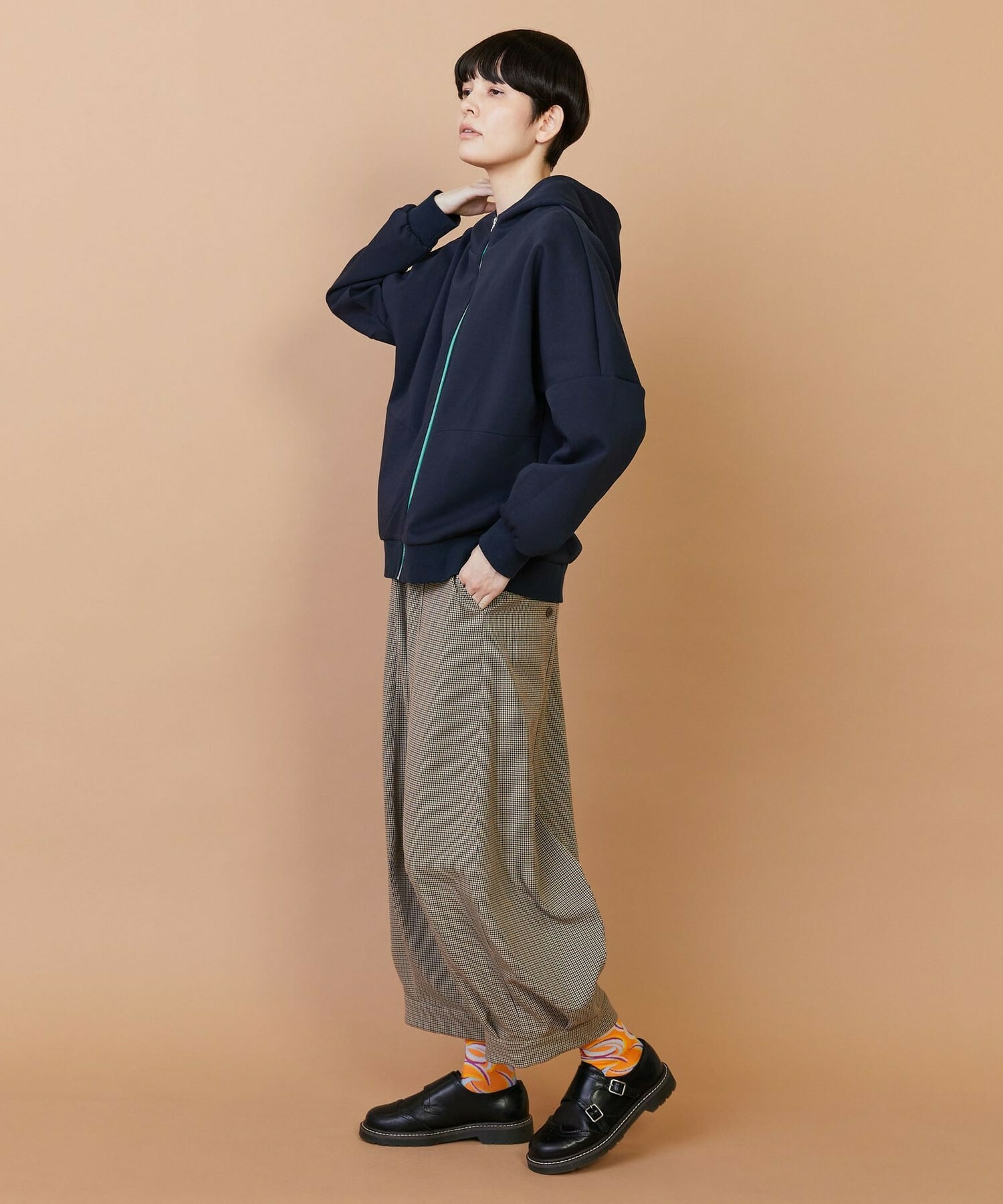 【FRAPBOIS】ライトスウェット ジップアップパーカー 詳細画像 ネイビー 17