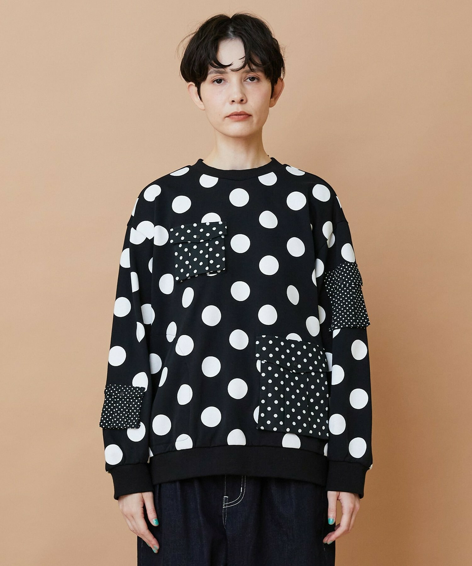【FRAPBOIS】ポケドット スウェット 詳細画像 ブラック 1