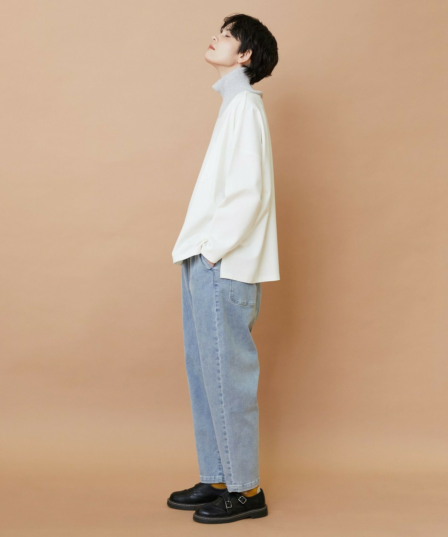 【FRAPBOIS】ロールネック カットソー 詳細画像 ブラック 13