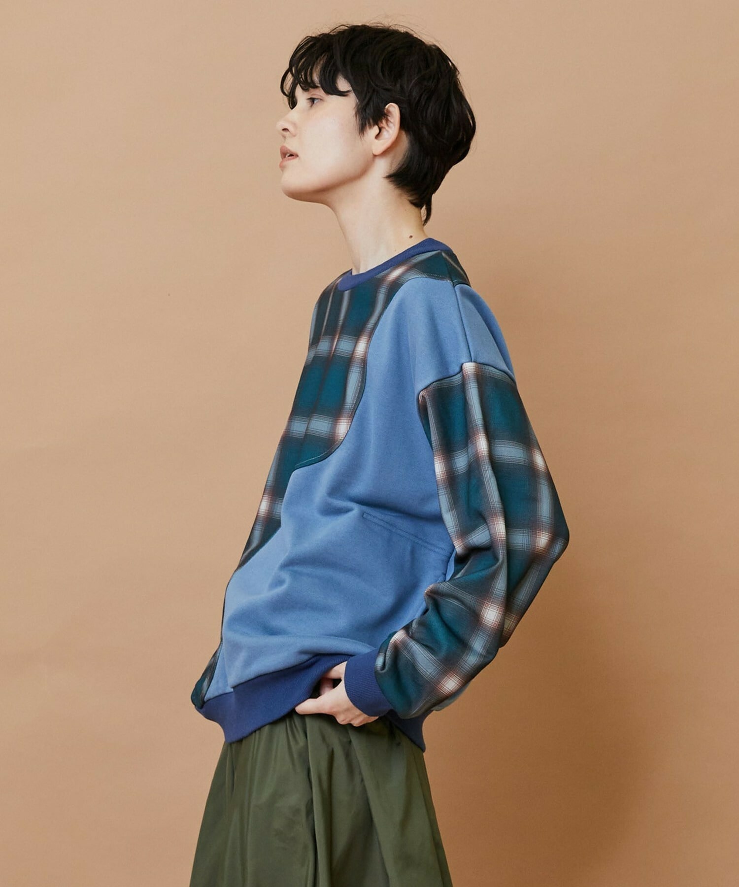 【FRAPBOIS】ハーフオンブレー スウェット 詳細画像 グリーン 11