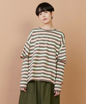 【FRAPBOIS】サーフェスボーダー カットソー 詳細画像 グレイッシュベージュ 1