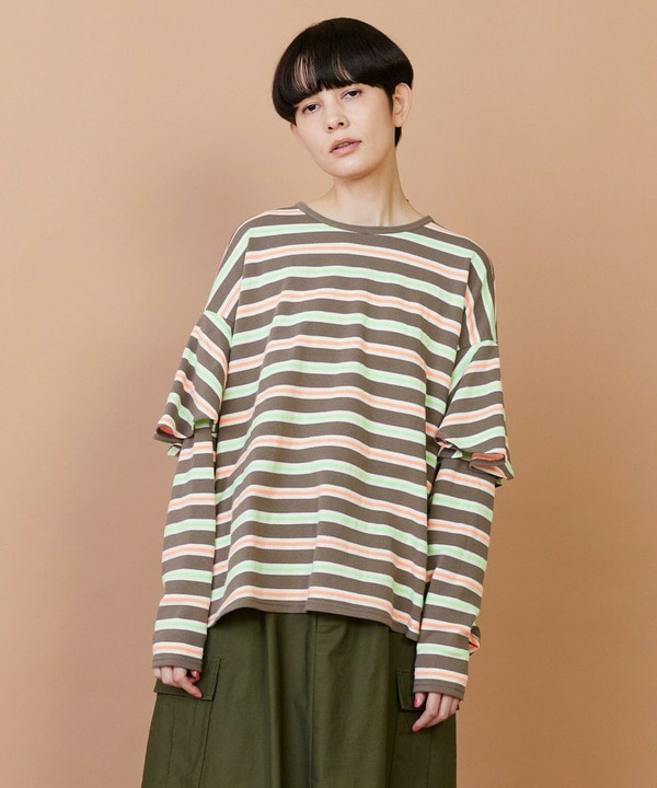 サーフェスボーダー カットソー 詳細画像 グレイッシュベージュ 1