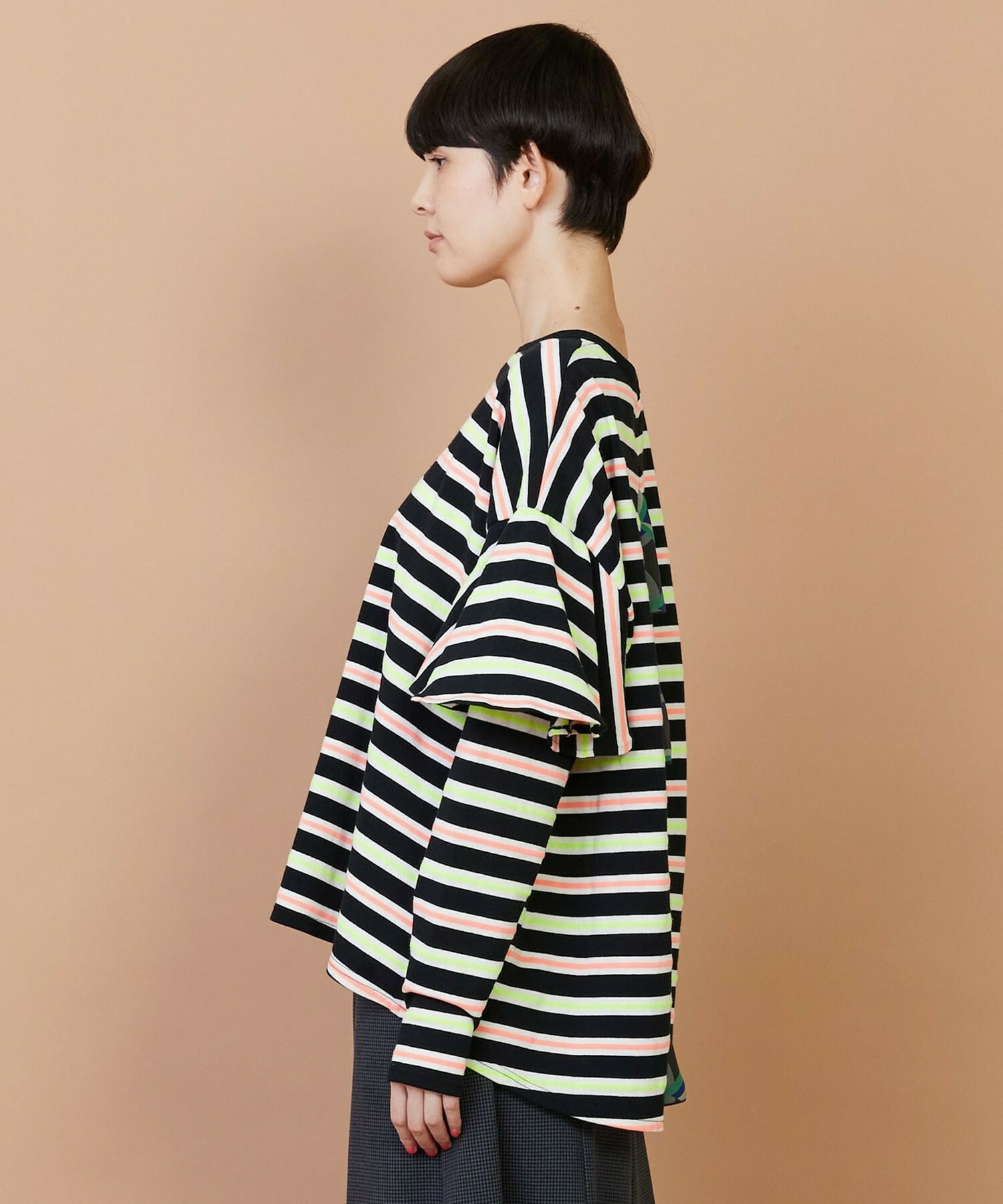 【FRAPBOIS】サーフェスボーダー カットソー 詳細画像 グレイッシュベージュ 1