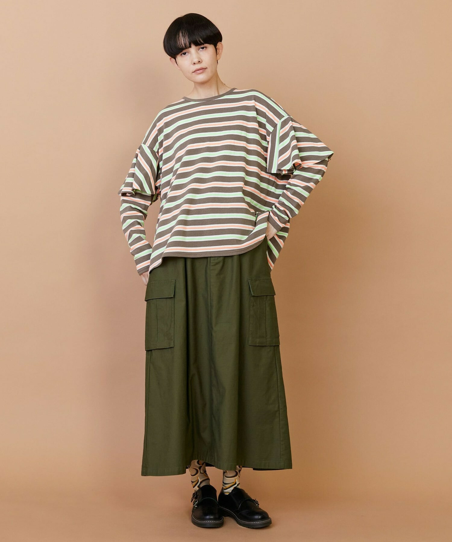 【FRAPBOIS】サーフェスボーダー カットソー 詳細画像 グレイッシュベージュ 18