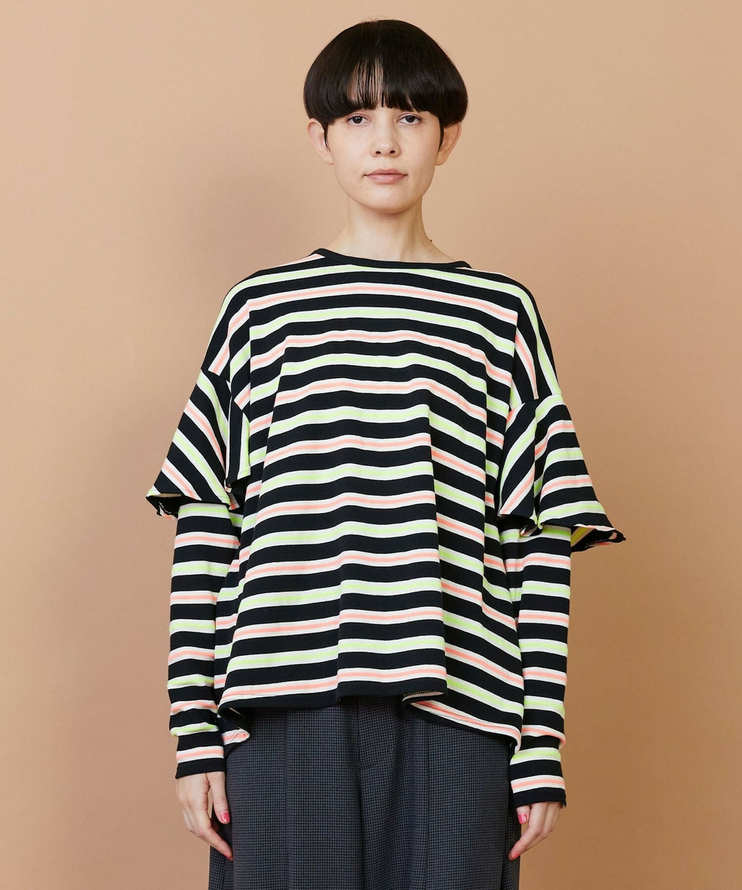 【FRAPBOIS】サーフェスボーダー カットソー 詳細画像 ブラック 1