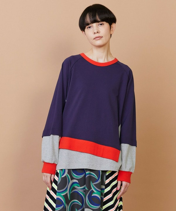 レイヤーリブ カットソー 詳細画像 ネイビー 1