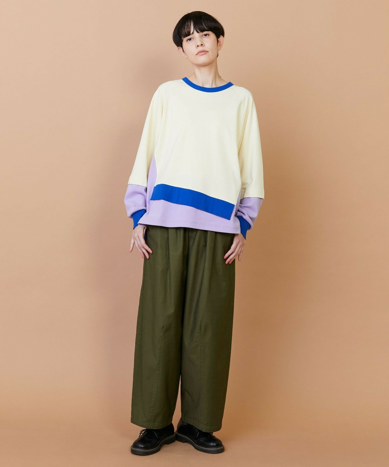 【FRAPBOIS】レイヤーリブ カットソー 詳細画像 ネイビー 6