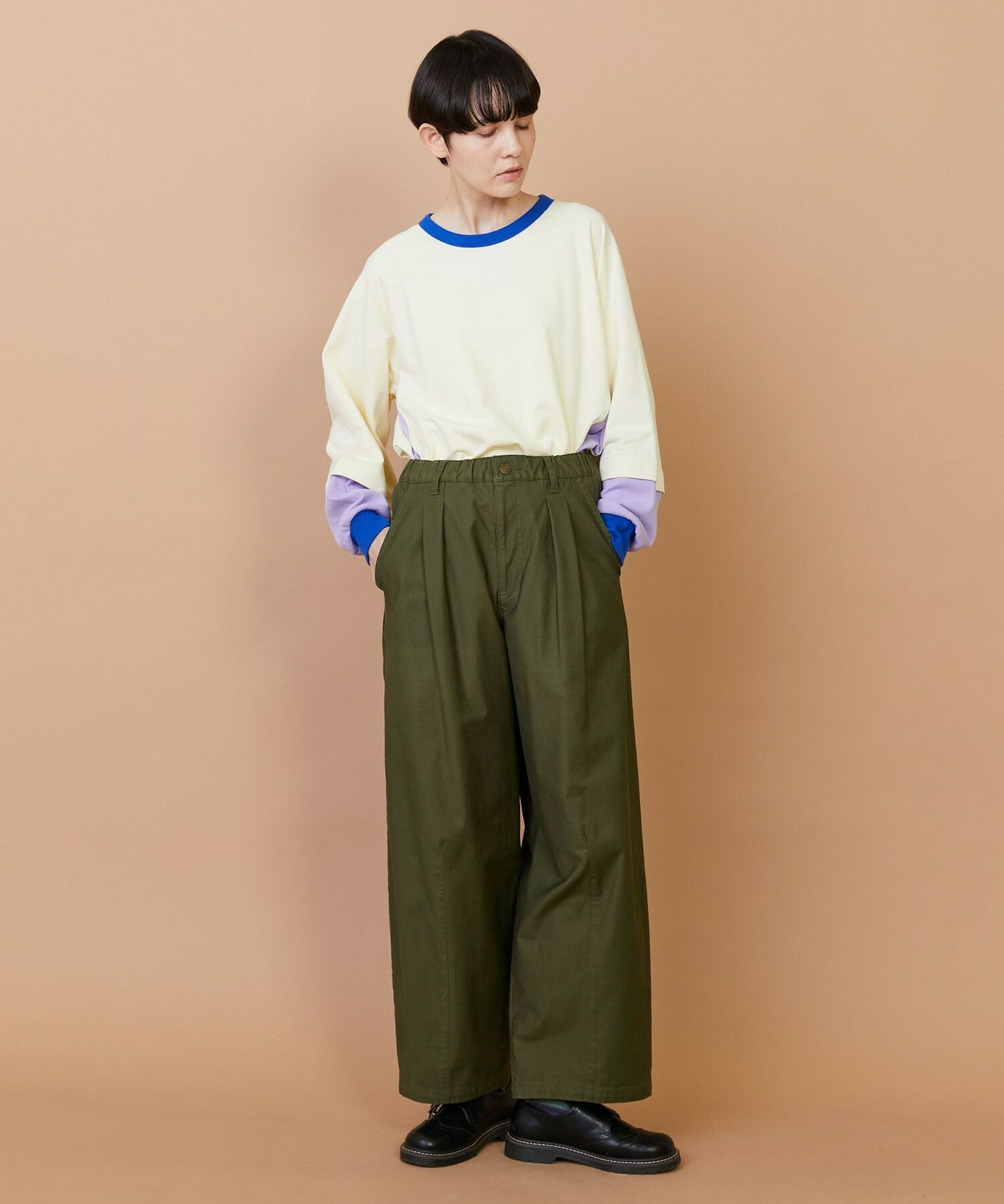 【FRAPBOIS】レイヤーリブ カットソー 詳細画像 ネイビー 8