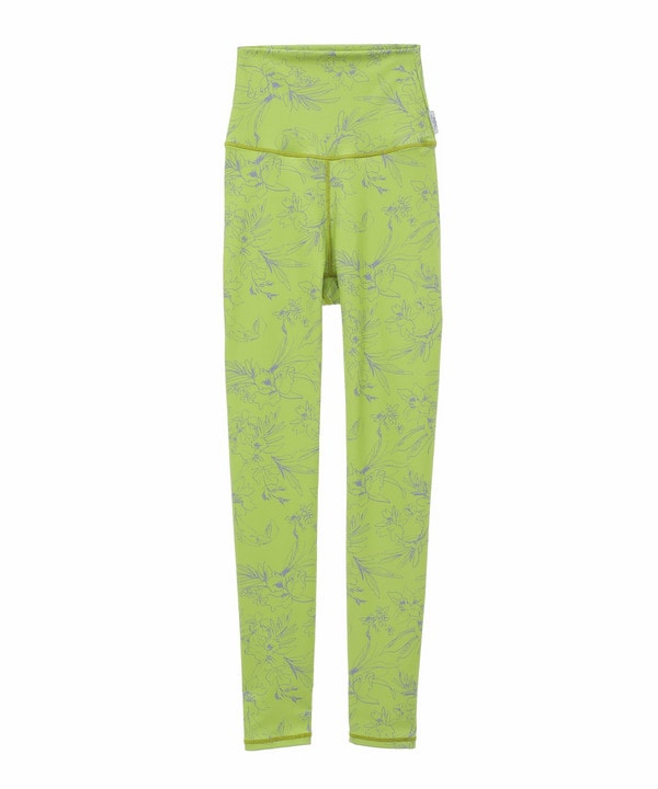 Line Flowerプリントスーパーハイレギンス/水着・UVカット・水陸両用・吸汗速乾・ホットヨガ対応・耐塩素 詳細画像 ライム 2
