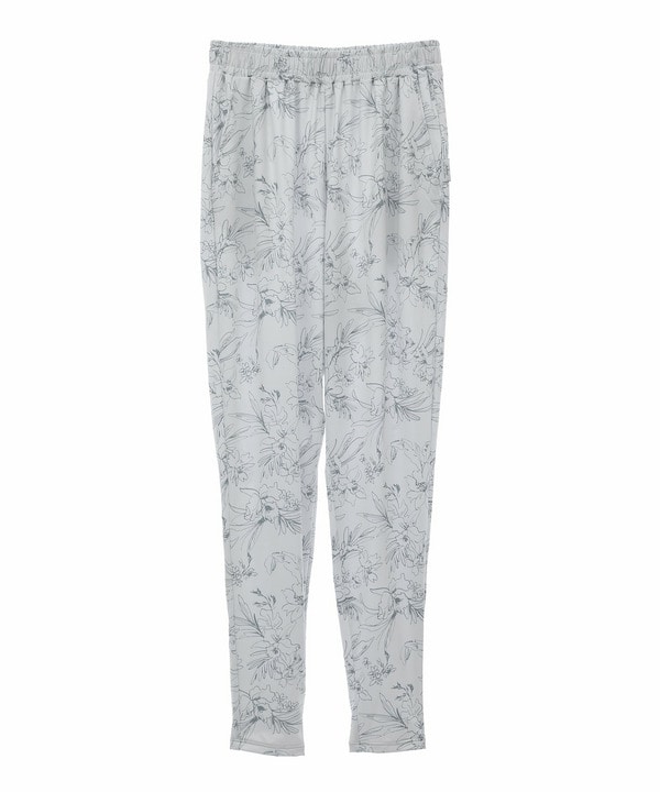 Line Flowerプリントギャザーパンツ/水着・UVカット・水陸両用・吸汗速乾・ホットヨガ対応・耐塩素 詳細画像 ホワイト 2