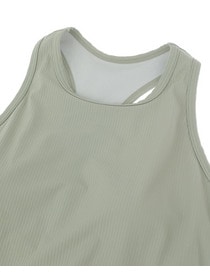 【Julier】ソフトリブタンクトップ/パット付き・吸汗速乾・ホットヨガ対応・UVカット 詳細画像 ブラック 16