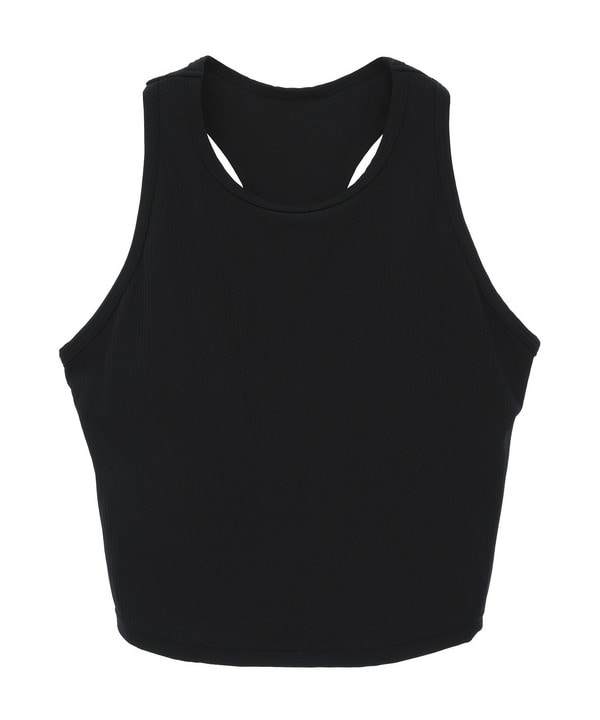 ソフトリブタンクトップ/パット付き・吸汗速乾・ホットヨガ対応・UVカット 詳細画像 ブラック 2