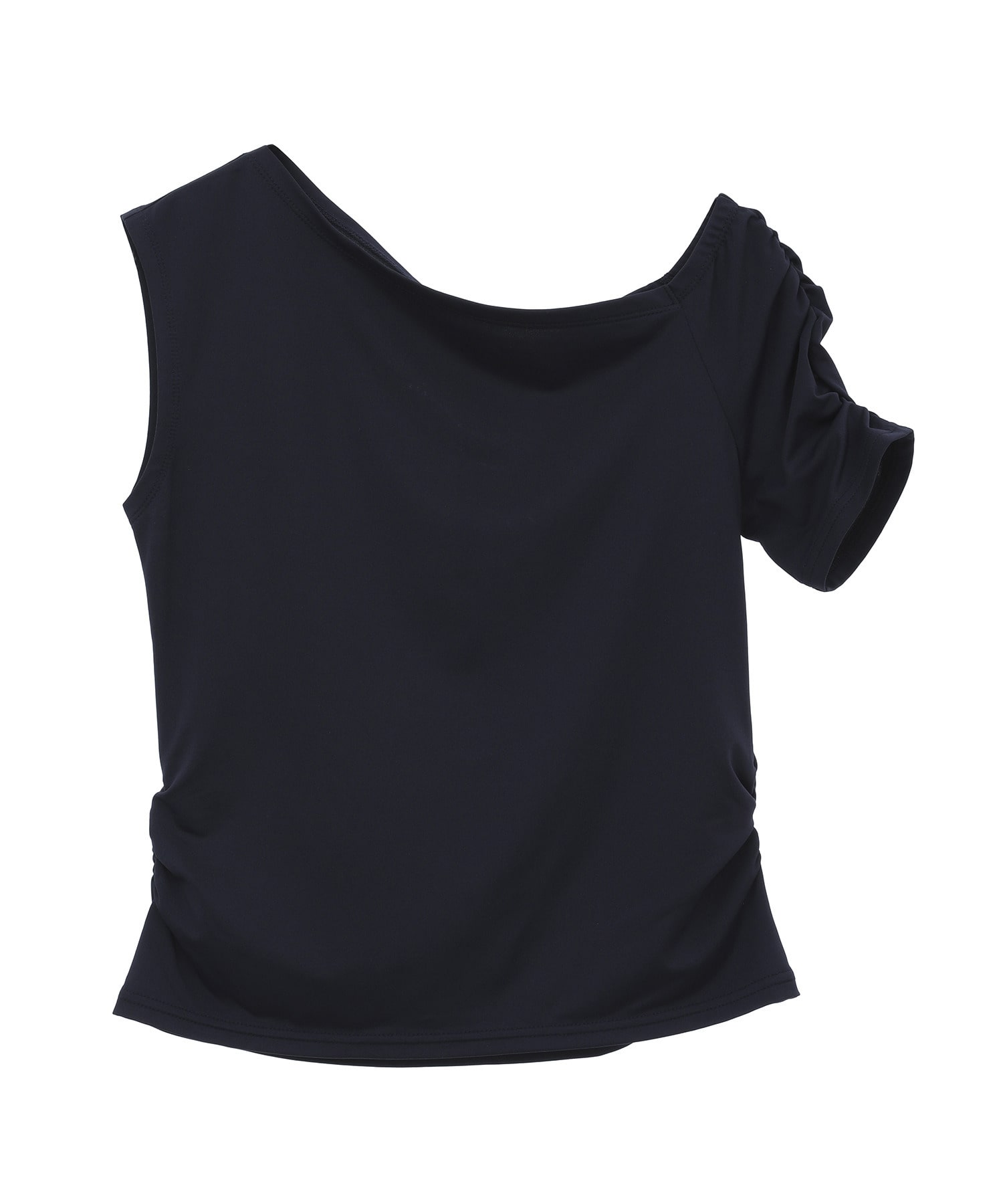 【Julier】Ecocoアシンメトリートップス/エコ・UVカット・吸汗速乾・ハイストレッチ・ホットヨガ対応・ラッシュガード 詳細画像 ネイビー 2