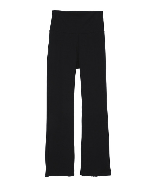 ソフトリブフレアレギンス/吸汗速乾・ホットヨガ対応・UVカット 詳細画像 ブラック 2