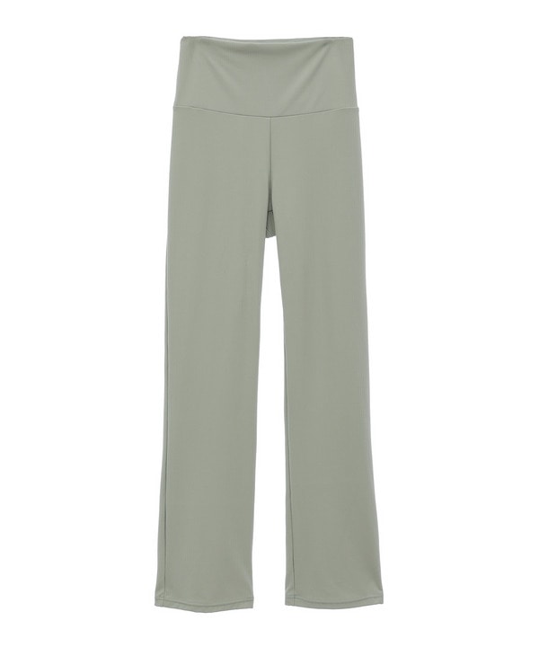 ソフトリブフレアレギンス/吸汗速乾・ホットヨガ対応・UVカット 詳細画像 ライトグリーン 2