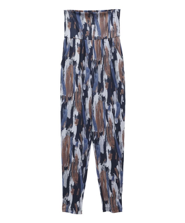 Vertical brushプリントギャザーパンツ/UVカット・吸汗速乾・ホットヨガ対応・水着・水陸両用・マタニティ対応 詳細画像 ブルー系その他 2