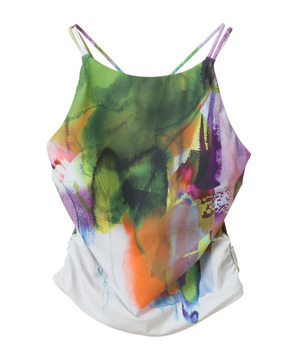 【Julier】kanako Sasakiコラボ ミドルトップス/パット付き・UVカット・吸汗速乾・ホットヨガ対応・水着・水陸両用 詳細画像 グリーン系その他 3