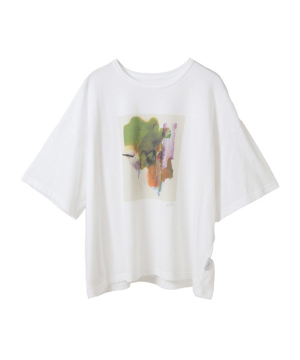 kanako Sasakiコラボ プリントTシャツ 詳細画像 ホワイト×グリーン 2