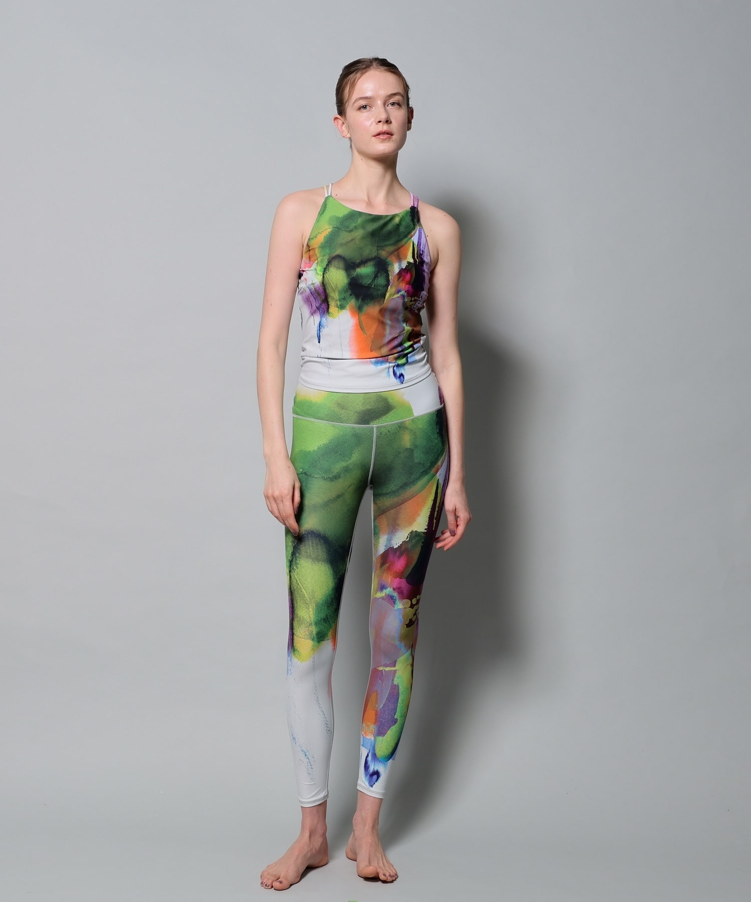 【Julier】kanakoSasakiコラボ ハイウエストレギンス/UVカット・吸汗速乾・ホットヨガ対応・水着・水陸両用 詳細画像 ブルー系その他 5