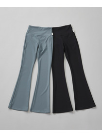 【Julier】スパンリブセミフレアパンツ/吸汗速乾・伸縮・耐久・ホットヨガ対応 詳細画像 ブラック 24